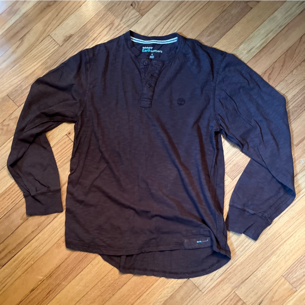 Mens Timberland Earthkeepers Brown Henley Top M